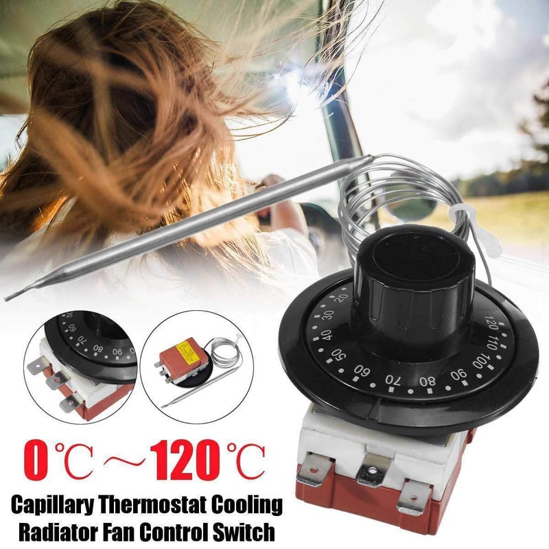 MACHSWON Capillary Car Thermostat, TS-120SR Cooling Radiator Fan Temperature Control Switch, Adjustable 0-120Â°C Heating/Cooling - Image 2